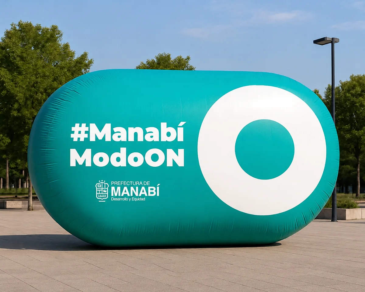 Activación inflable #ManabíModoON en espacio público